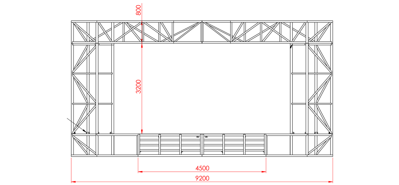 PÓRTICO 9,2 x 4MTS - plano frente