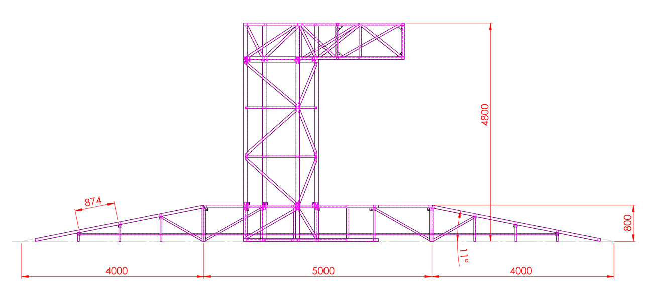 PÓRTICO 9,2 x 4MTS - plano lateral